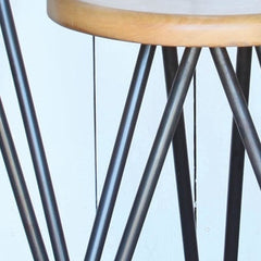 Artisan Hand Crafted Mid-Century Modern Hairpin Bar Height Stools, SET OF 2