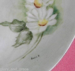 Artist Signed Shasta Daisies Hand Painted Bareuther China Plate