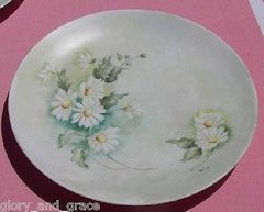 Artist Signed Shasta Daisies Hand Painted Bareuther China Plate