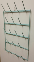 Glory & Grace Soft Aqua Rustic Industrial French 18 arm Bottle Tree Glass Drying Dryer Rack