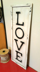 Rustic Industrial Deep Embossed Metal LOVE Sign