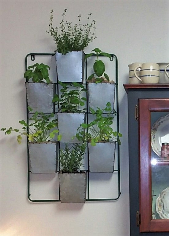 Versatile Galvanized Seven Pocket Wall Organizer