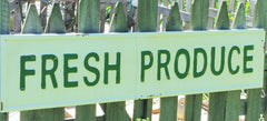 45" Vintage Industrial Inspired Embossed Metal FRESH PRODUCE Sign