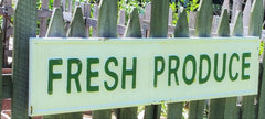 45" Vintage Industrial Inspired Embossed Metal FRESH PRODUCE Sign