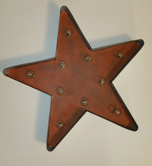 Rustic Farmhouse 18" Galvanized Star Light 10 LED bulbs