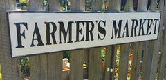 37" Industrial Embossed Enameled Metal FARMER'S MARKET Sign