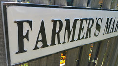 37" Industrial Embossed Enameled Metal FARMER'S MARKET Sign