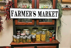 37" Industrial Embossed Enameled Metal FARMER'S MARKET Sign