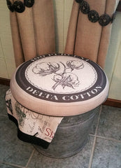 Cotton Picking Padded Top Galvanized Bucket Foot Stool