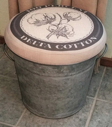 Cotton Picking Padded Top Galvanized Bucket Foot Stool
