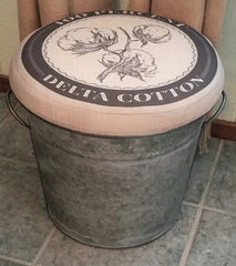 Cotton Picking Padded Top Galvanized Bucket Foot Stool