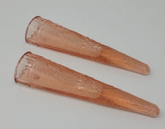 Antique Dugan Glass Company Pink Depression Glass WOODPECKER Wall Vases