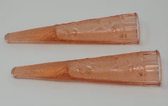 Antique Dugan Glass Company Pink Depression Glass WOODPECKER Wall Vases