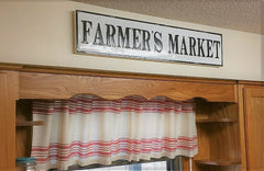 37" Industrial Embossed Enameled Metal FARMER'S MARKET Sign