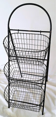 Farmer's Market Wire Display Stand, 3 Large Baskets