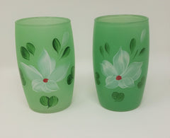 Rare Vintage 1950's Hocking Glass Frosted Gay Fad Tumblers, Set of 8