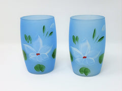 Rare Vintage 1950's Hocking Glass Frosted Gay Fad Tumblers, Set of 8