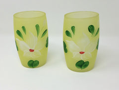 Rare Vintage 1950's Hocking Glass Frosted Gay Fad Tumblers, Set of 8