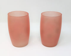 Rare Vintage 1950's Hocking Glass Frosted Gay Fad Tumblers, Set of 8