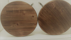 SALE!  Set of Two Adjustable Height Metal & Wood Farmhouse Stools