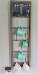 NEW! Custom Framed 8 arm Farmhouse Bottle Dryer Mug Rack