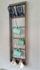 NEW! Custom Framed 8 arm Farmhouse Bottle Dryer Mug Rack
