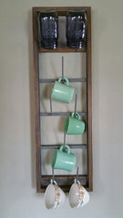 NEW! Custom Framed 8 arm Farmhouse Bottle Dryer Mug Rack