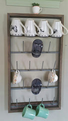 NEW! Custom Framed 18 arm Farmhouse Bottle Dryer Mug Rack
