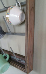 NEW! Custom Framed 18 arm Farmhouse Bottle Dryer Mug Rack