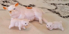 VINTAGE BONE CHINA MINIATURE PIG, PIGLETS, Set of 3 Figurines, MIJ