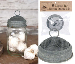 Mason Jar Screened Dome Lid with Ring Top, Set of 2