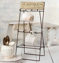 Vintage Inspired Coffee Bar Folding Mug & Cup Rack