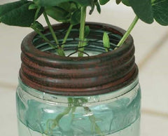 Mason Jar Flower Frog Lids, Chicken Wire Inserts, Set of Two