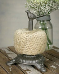 Rustic French Garden Cast Iron Song Bird Twine, Toilet Tissue Holder