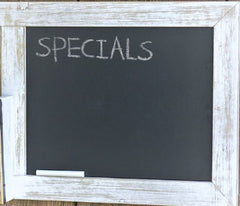 Framed Farmhouse Chalkboard and Metal Pocket Wall Organizer