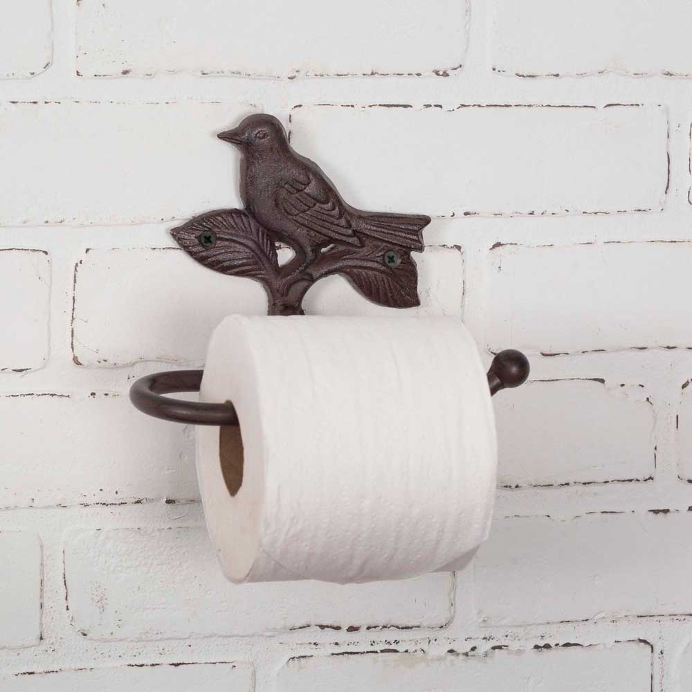 Iron Bird on Branch Toilet Tissue Holder