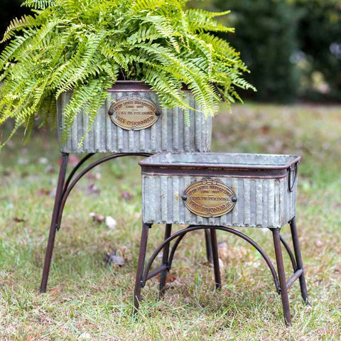 Galvanized & Iron French Planter Tubs