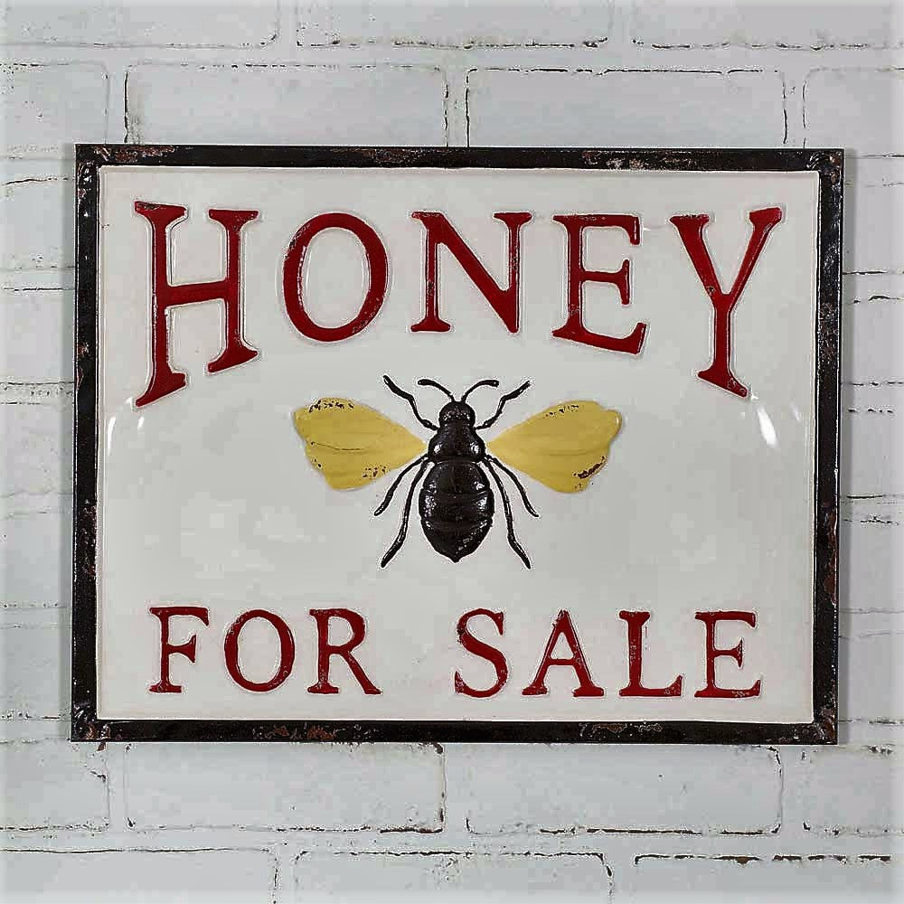 HONEY FOR SALE Embossed Metal Farmhouse Farmer's Market Sign
