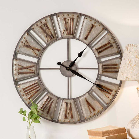 Large Industrial Farmhouse Galvanized Big Ben Wall Clock