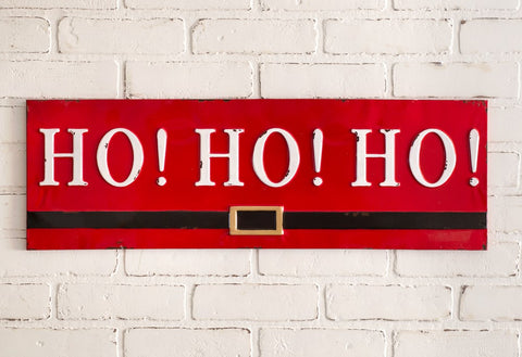 Ho! Ho! Ho! Metal Wall Sign