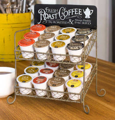 Fresh Roast Coffee Metal K-Cup Coffee Bar Single Serve Caddy Rack