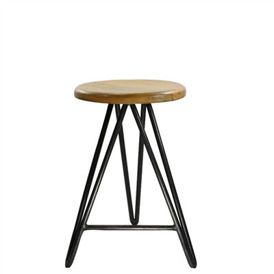 Artisan Hand Crafted Mid-Century Modern Hairpin Bar Height Stools, SET OF 2