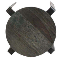 Mid-Century Artisan Crafted Forged Iron Dining Height Stool