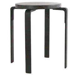 Mid-Century Artisan Crafted Forged Iron Dining Height Stool