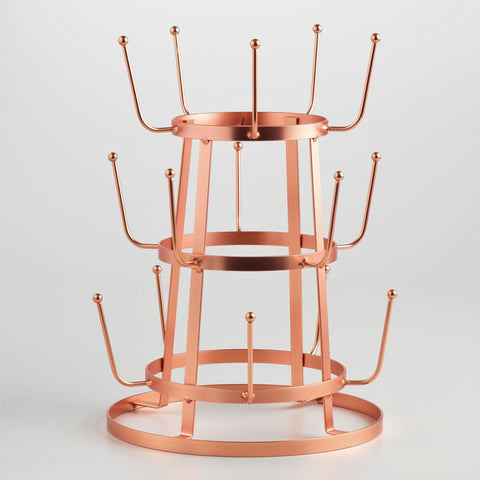 DuChamp Inspired Rustic French Iron Wine Bottle Tree Glass Mug Dryer Rack