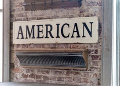 Huge 56" Vintage Inspired Embossed Metal AMERICAN Sign