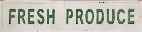 45" Vintage Industrial Inspired Embossed Metal FRESH PRODUCE Sign