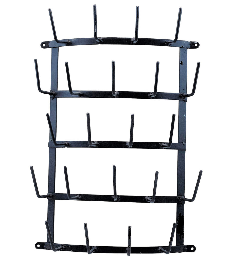 Industrial Farmhouse Black Bow-Front 22-Arm Wall Mount Bottle Dryer Mug Rack