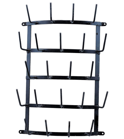 Industrial Farmhouse Black Bow-Front 22-Arm Wall Mount Bottle Dryer Mug Rack