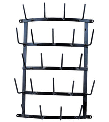 Industrial Farmhouse Black Bow-Front 22-Arm Wall Mount Bottle Dryer Mug Rack